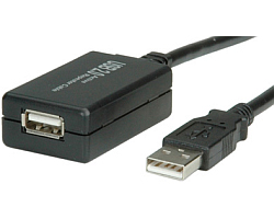 Roline VALUE USB2.0 aktivni produžni kabel sa ponavljačem, 12m, crni