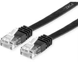 Roline VALUE UTP mrežni flat kabel Cat.6/Class E, 1.0m, crni