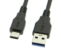 Roline USB3.1 kabel TIP A-C M/M, 0.5m, crni