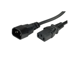 Roline VALUE naponski kabel PC-Monitor, IEC320 C14-C13 10A, M/F, 1.8m, crni