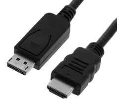 Roline VALUE DisplayPort kabel v1.1, DP - HDMI (HDTV), M/M, 1.0m, crni