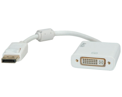 Roline adapter/kabel DisplayPort - DVI-D (24+1), M/F, 4K30, aktivni, 0.15m