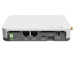 Mikrotik KNOT LR8 kit - IoT Gateway, 650MHz CPU, 64MB RAM, 2&times;10/100Mbps (PoE-in/PoE-out) 2.4Ghz 802.11b/g/n Dual Chain, R11e-LoRa8 card (863-870MHz 14dBm), BT5.2, GPS, microUSB, RouterOS L4