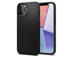 Spigen Thin Fit, za&scaron;titna maska za telefon, crna - iPhone 12/Pro