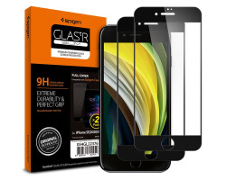 Spigen Glass za&scaron;titno staklo za ekran telefona, 2 kom, crno - iPhone SE (2022/2020)/8/7