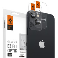 Spigen Glass EZ Fit Optik Pro, za&scaron;titno staklo za kameru telefona, 2 kom, crno - iPhone 14/iPhone 14 Plus (AGL05213)
