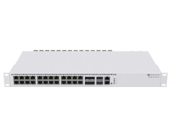 Mikrotik Cloud Router Switch CRS326-4C+20G+2Q+RM, 20x 2.5 GIGABIT Ethernet, 4x Combo ports ethernet 2.5G/10G SFP+, 2x 40G QSFP+, 128 MB DDR2 RAM, 32 MB storage, RouterOS v7 License level  6, 2x AC In