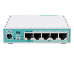 Mikrotik hEX refresh, 950 MHz CPU, 512MB RAM, 5&times;LAN, USB-A, POE support, RouterOSv7, metalno kući&scaron;te, PSU