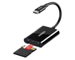 UGREEN čitač memorijskih kartica, TF/SD/MicroSD kartice, USB-C, 15cm, crni